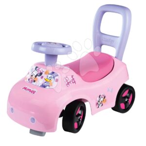 Bébitaxi és járássegítő 2in1 Minnie Auto Ride On Smoby ergonomikus háttámlával és tárolóval az ülőke alatt 10 hó-tól