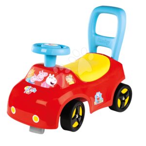 Bébitaxi és járássegítő Peppa Pig Auto Ride On Smoby ergonomikus háttámlával és tárolóval az ülőke alatt 10 hó-tól