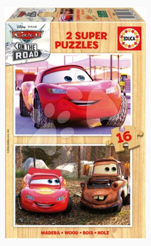 Fa puzzle Cars on the Road Educa 2x16 darabos 3 évtől