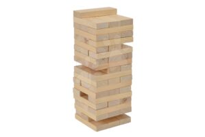 Fa toronyépítő társasjáték Wooden Tumbling Tower Eichhorn 54 natúr kocka 5 évtől