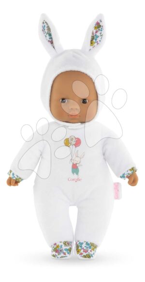 Játékbaba Sweet Heart White Bunny Mon Doudou Corolle fekete szemekkel és kapucnival 30 cm 0 hó-tól