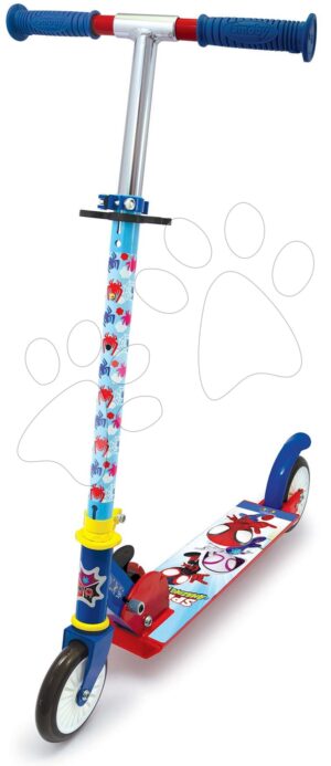 Kétkerekű roller Spidey Spiderman Disney Smoby összecsukható fékkel magasságilag állítható max. 83 cm-ig 5 évtől