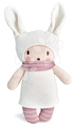 Kötött játékbaba rózsaszín Baby Baba Knitted Doll Threadbear 24 cm puha pamutból ajándékcsomagolásban 0 hó-tól