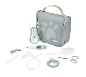 Piperecikkek kisbabának Hanging Toiletry Pouch Beaba Sage Green felakasztható táskában 9 kiegészítő zöld 0 hó