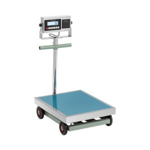 Platform mérleg - 600 kg / 100 g - 60 x 50 cm - LCD kijelző nyomtatóval - kerekek | Steinberg Systems