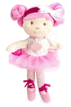 Rongybaba Les Tutus de Doudou Jolijou 23 cm rózsaszín ruhácskában puha textilanyagból 3 különböző modell 4 évtől