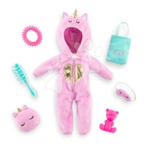 Ruha szett Unicorn Onesie Dressing Room Girls Corolle 28 cm játékbabára 7 kiegészítő 4 évtől