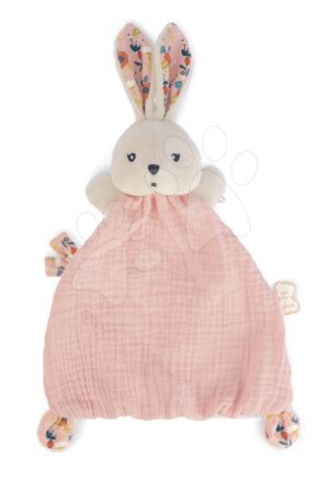 Textil nyuszi dédelgetéshez Coquelicot Rabbit Poppy Doudou K'doux Kaloo rózsaszín 20 cm puha alapanyagból 0 hó-tól