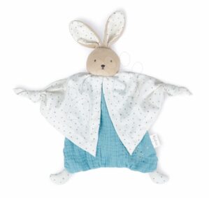 Textil nyuszi kék Organic Cotton Doudou Bear Blue Kaloo dédelgetéshez 20 cm ajándékcsomagolásban 0 hó-tól