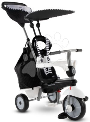 Tricikli Vanilla Plus Black&White Classic smarTrike TouchSteering vezérlés gumikerekek lengéscsillapító 2 táska 10 hó-tól