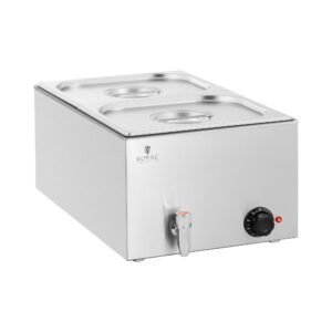 Bain marie - 600 W - 2 GN 1/2 - leeresztőcsap | Royal Catering