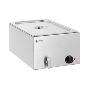 Bain marie - 640 W - GN 1/1 perforált serpenyő - leeresztő csap - Royal Catering