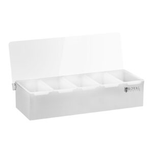 Fűszertartó pult - rozsdamentes acél/PP - 5 x 450 ml | Royal Catering