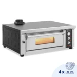 Elektromos Pizzasütő Kemence - 4 X 33 Cm - 1 Kamra - 4200 W - Samottkő - Royal Catering