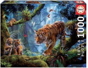 Educa puzzle Tigers in the tree 1000 darabos és fix ragasztó 17662