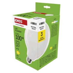 Led Izzó Filament G125 / E27 / 11 W (100 W) / 1521 Lm / Természetes Fehér