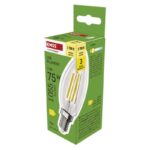 Led Izzó Filament Gyertya / E14 / 7 W (75 W) / 1055 Lm / Meleg Fehér