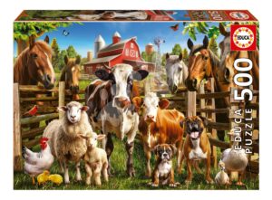 Puzzle Farmyard Buddies Educa 500 darabos és Fix ragasztó