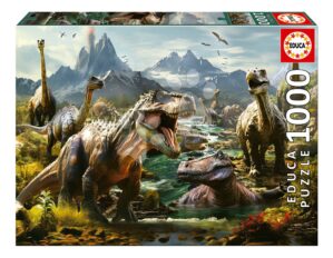 Puzzle Fierce Dinosaurs Educa 1000 darabos és Fix ragasztó