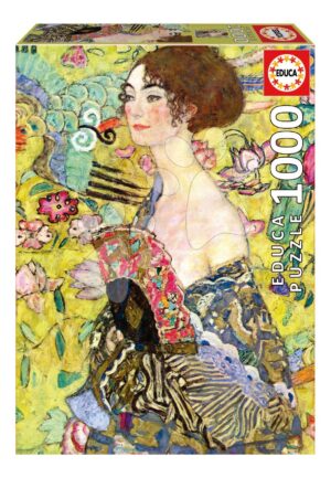 Puzzle Lady With a Fan Gustav Klimt Educa 1000 darabos és Fix ragasztó