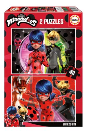 Puzzle Miraculous Ladybug Educa 2x48 darabos 4 évtől