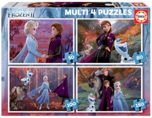 Puzzle Multi 4 Frozen 2 Disney Educa 50-80-100-150 darabos 5 évtől