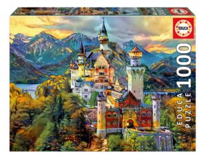 Puzzle Neuschwanstein Castle Educa 1000 darabos és Fix ragasztó