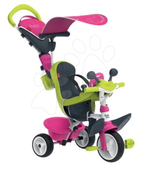 Smoby tricikli huzattal Baby Driver Comfort Pink Eva kerekekkel 741201