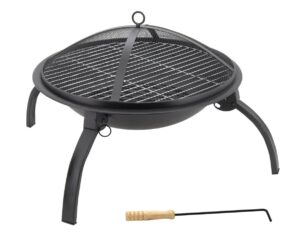 Tűzrakóhely grillráccsal és fedéllel vesuv fekete 57x26 cm