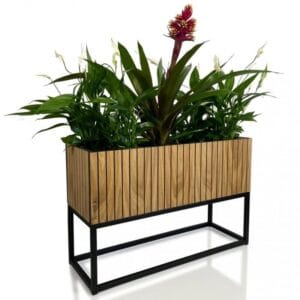 Elegáns növénytartó természetes tölgyfa furnérból LOFT FIORINO 62X22X40 cm