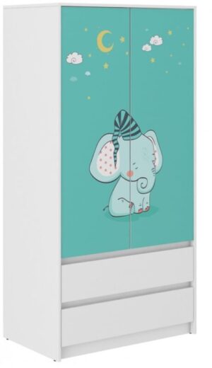 Gyerek Gardrobszekreny Cuki Elefant 180 X 55 X 90 Cm
