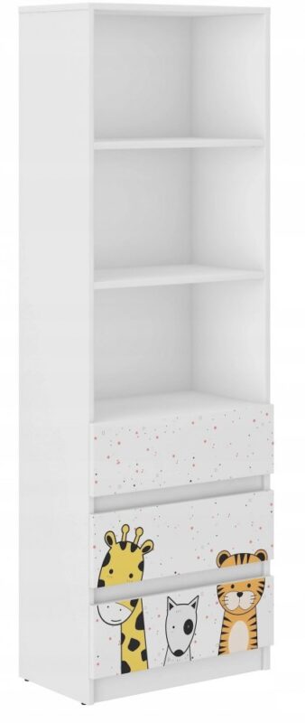 Gyerek Konyvespolc Fiokokkal 180 X 33 X 60 Cm Mesebeli Allatkakkal