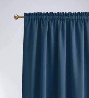 Modern sötétítő függöny ráncolószalaggal 140 x 280 cm - sötétkék