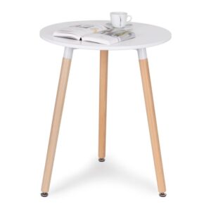 Modern kerek dohányzóasztal 60 cm - fehér