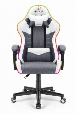 Gamer szék HC-1004 LED RGB - szürke-fehér