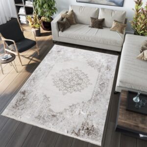 SAHARA Modern mintás vintage szőnyeg világos krémszínű és szürke Szélesség: 200 cm | Hossz: 300 cm