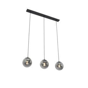Art deco függesztett lámpa fekete füstüveggel