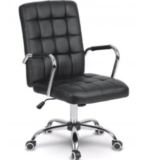 Bőr irodai szék G401 - fekete