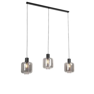 Design függőlámpa fekete füstüveggel 3-lámpás 161