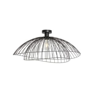 Design mennyezeti lámpa fekete dupla búrával 66cm - Pua