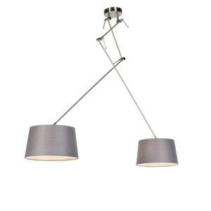 Függőlámpa vászon árnyalatokkal sötétszürke 35 cm - Blitz II acél