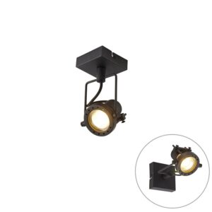 Ipari mennyezeti spotlámpa fekete állítható GU10 50mm - Suplux