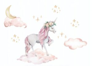 Fairytale XXL egyszarvú falmatrica lányoknak