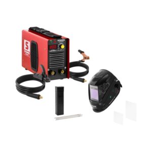 Hegesztőkészlet MMA hegesztőgép - 200 A - 60% Duty Cycle - hegesztősisak Colour Glass Y-100 - elektróda E7018 - bázikus - Ø 2