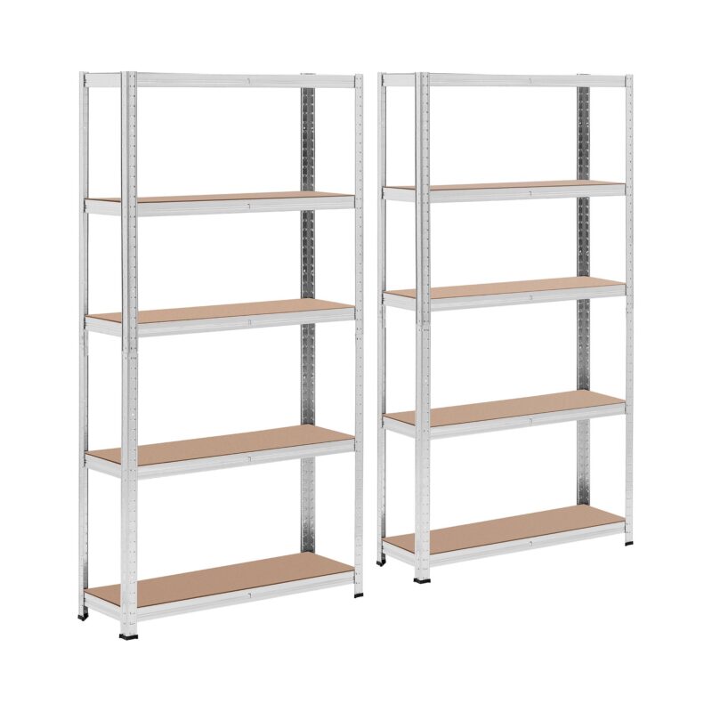 Nagy Teherbírású Polc - 90 X 30 X 180 Cm - 5 X 175 Kg - Szürke - 2 Db | Msw