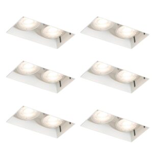 6 db-os beépíthető spotlámpa szett fehér GU10 50 mm 2 fényű