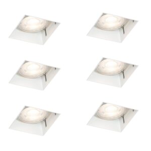 6 db-os süllyesztett spotlámpa szett fehér GU10 50 mm-es perem nélküli - Oneon
