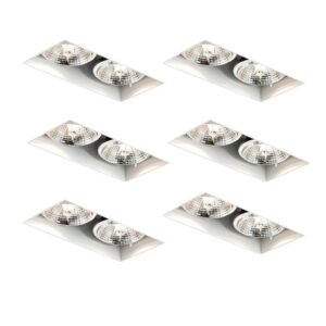 6 db-os süllyesztett spotlámpa szett fehér GU10 70 mm 2 fényű