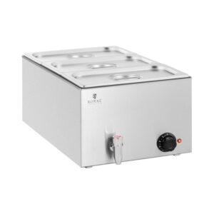 Bain marie - 600 W - 3 GN 1/3 - leeresztőcsap | Royal Catering