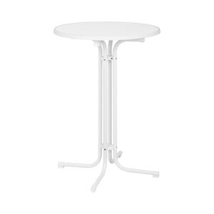 Bárasztal - Ø 80 cm - összecsukható - fehér | Royal Catering